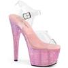 Pleaser - BEJEWELED708RRS Sandale à bride à la cheville, Pole dance chaussures - Rose/Transparent Product image